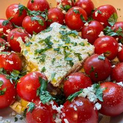A picture of The TIK TOK Tomato Feta Pasta.