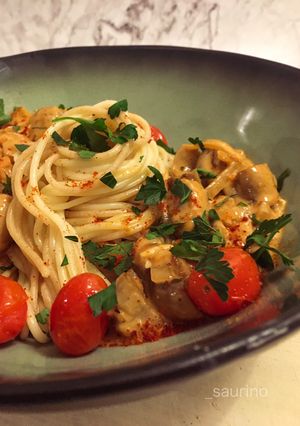 Spaghetti in Champignonsauce Rezepthauptbild