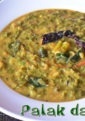 A picture of PALAK DAL (Spinach Dal/Palakoora Pappu).