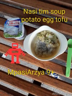Foto resep Nasi Tim Soup potato egg tofu -Mpasi 9+