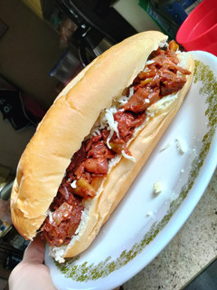 A picture of Vegan BBQ Shredded "Jackfruit Meat" Sub Sandwiches.