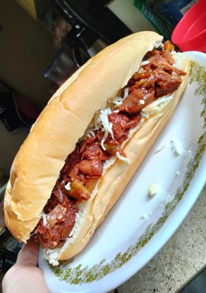 A picture of Vegan BBQ Shredded "Jackfruit Meat" Sub Sandwiches.