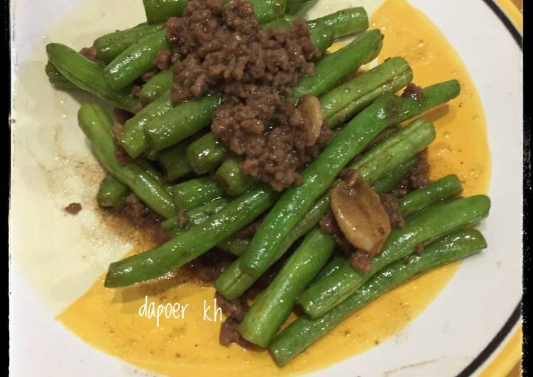 Buncis cah sapi ala restoran