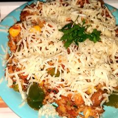 A picture of Mexican rice with Indian twist.