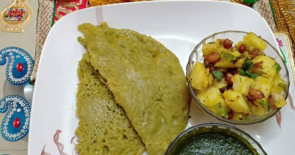 Samak chawal Makhana dosa with vrat aaloo ki sabji and chutney Recipe ...