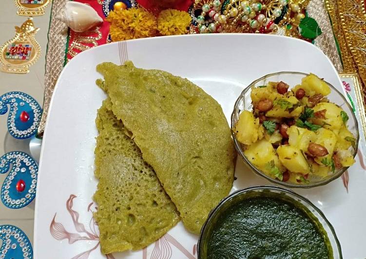 Samak chawal Makhana dosa with vrat aaloo ki sabji and chutney