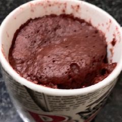 A picture of Red velvet mug cake.