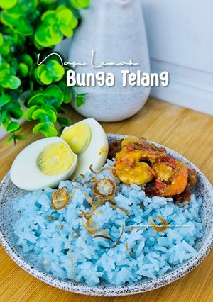 Foto resep Nasi Lemak Bunga Telang