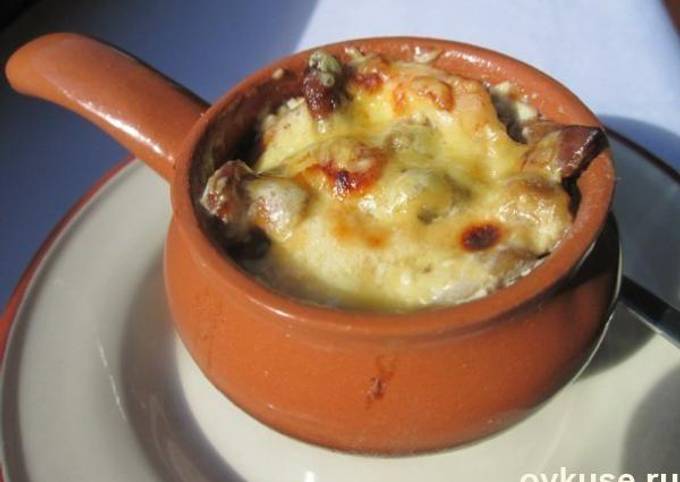 Жульен с курицей и грибами пошаговый рецепт с фото