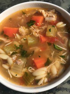 A picture of Chicken Orzo Soup.