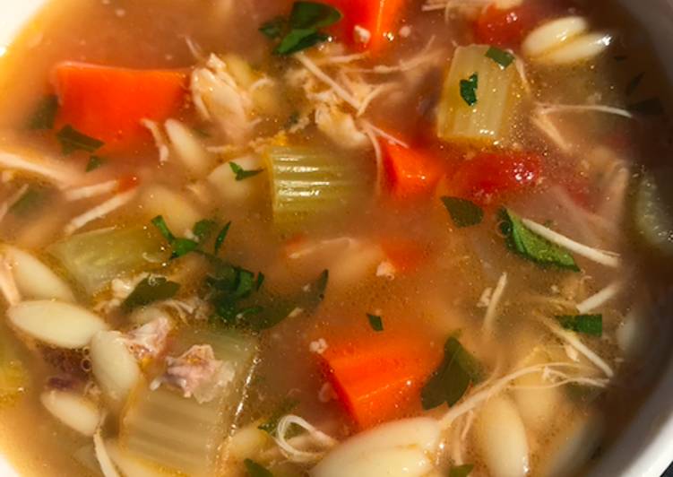 Steps to Make Ultimate Chicken Orzo Soup