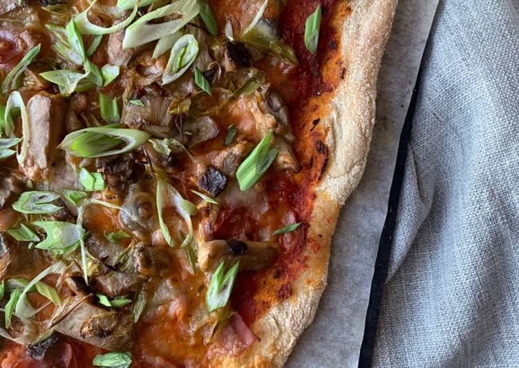 🍕Pizza de jamón y setas 🍕