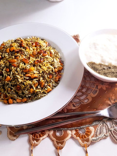 عکسی از دستور شوید پلو با لوبیا عربی