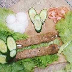 A picture of Turkish Adana kabab.