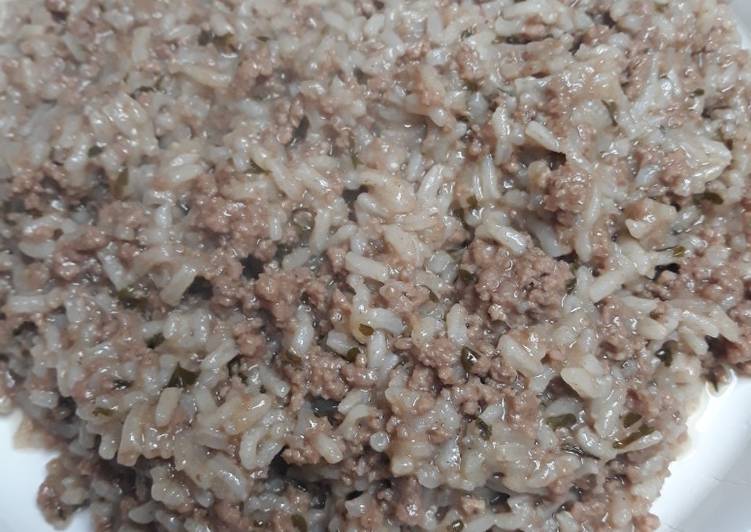 Steps to Cook Super Quick Boiled Beef and Rice