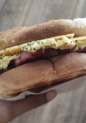 Une photo de Egg drop Sandwich (sandwich aux œufs coréen)