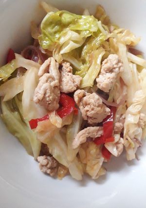 Foto resep Tumis Kubis Ayam Cincang Paprika