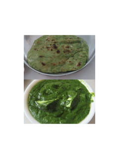 पालक पनीर और हरे पराठे (Palak paneer aur hare parathe recipe in Hindi) रेसिपी मुख्य फोटो
