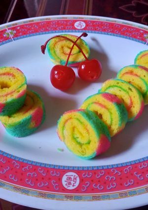 Foto resep Bolu gulung polkadot kukus