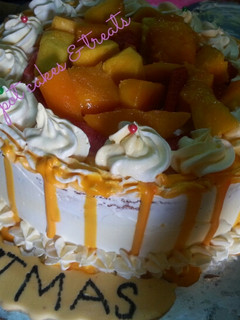 A picture of Mango cake# Christmas baking contest # X - mas revival contest#.