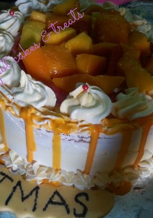 A picture of Mango cake# Christmas baking contest # X - mas revival contest#.