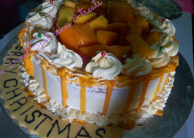 Mango cake# Christmas baking contest # X - mas revival contest#