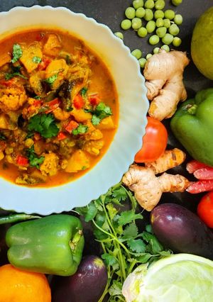 A picture of Mix Vegetables Curry.