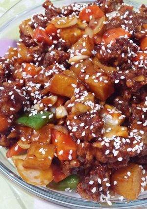 Foto resep Daging asam manis wijen