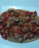 Huarache con arrachera a la mexicana mamá  Tacha