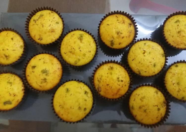 Saffron Mawa Cupcakes