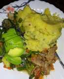 Maizeless mukimo served with goat meat n veges