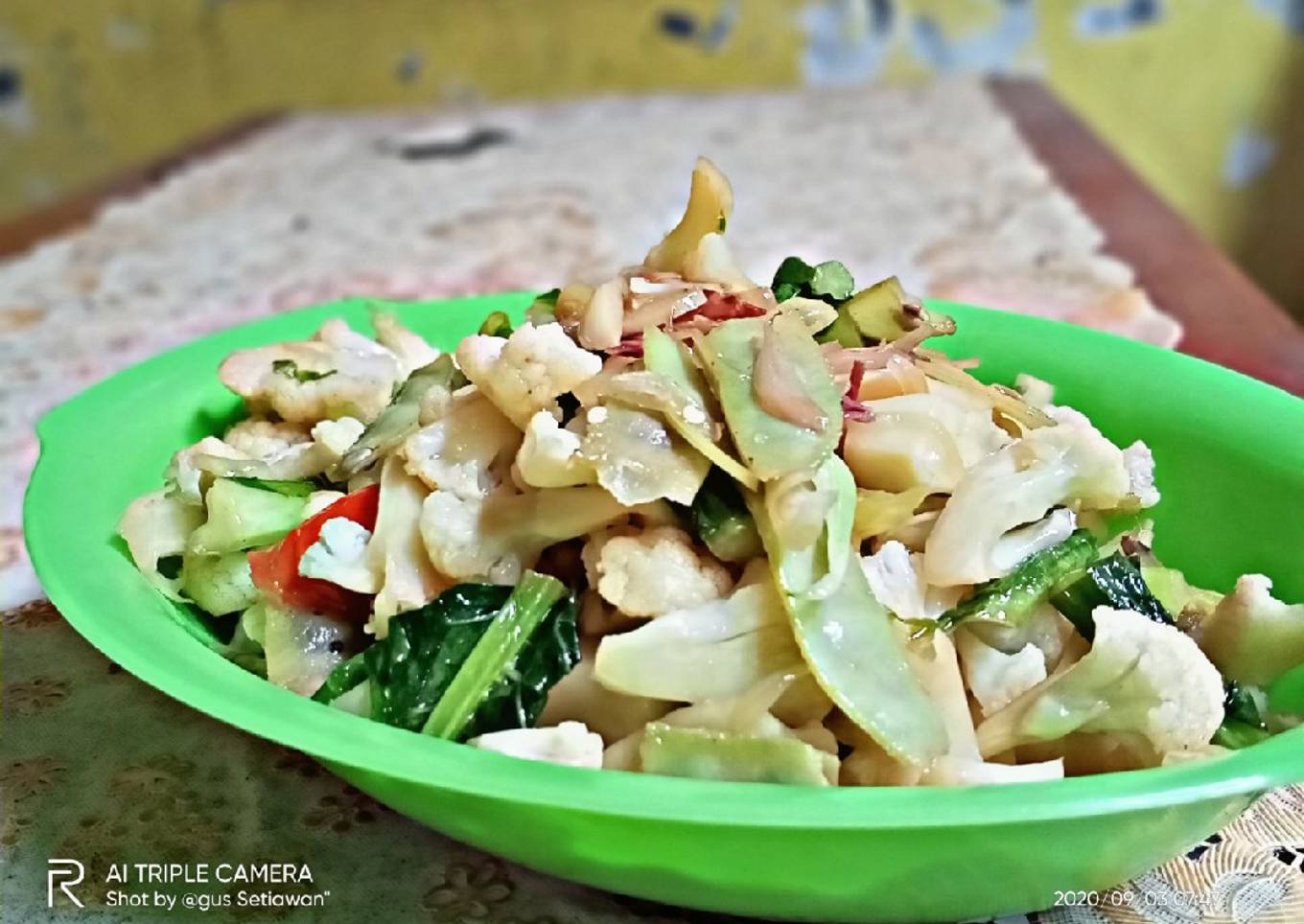 Capcay kembang kol kacang koro