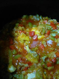 Una foto de Pollo con Pisto