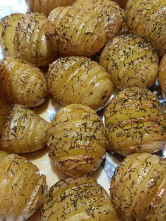 A picture of Baby Hasselbacks with Brown Butter.