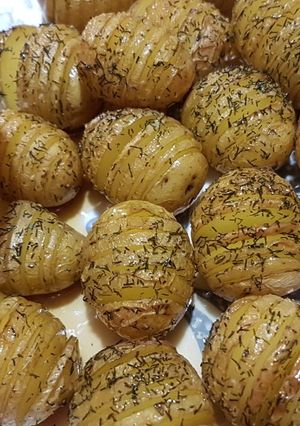 A picture of Baby Hasselbacks with Brown Butter.