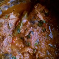 A picture of Vanjaram Fish curry.