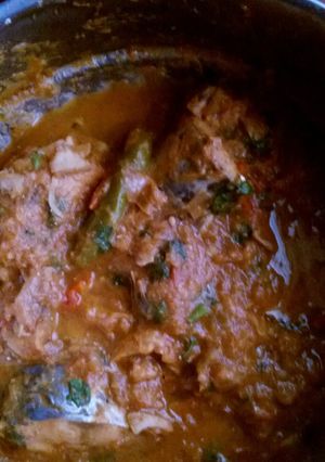 A picture of Vanjaram Fish curry.