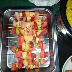A picture of Fruit skewers.