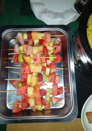 A picture of Fruit skewers.