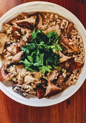 A picture of Mushroom Risotto.
