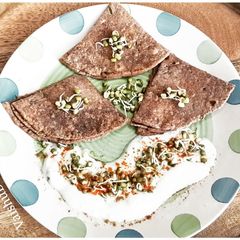 Ragi Malt and Moong sprouts Pancakes A picture of Ragi Malt and Moong sprouts Pancakes.