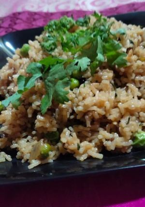 A picture of Methi matar pulao.