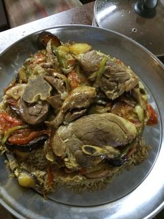 صورة لوصفة مقلوبه البطاطا والباذنجان
