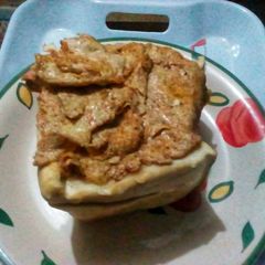 A picture of Fish oil Omelette on Bread.