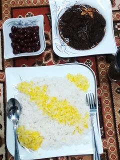 عکسی از دستور کته با فسنجون
