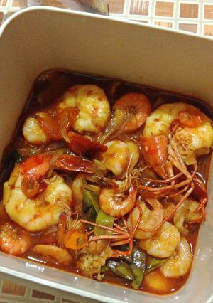 Foto resep Udang saos tiram pedas