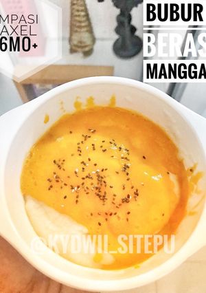 Foto resep Bubur beras mangga snack mpasi bayi 7 bulan