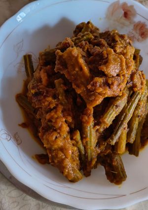 A picture of Drumstick pumpkin sabji.