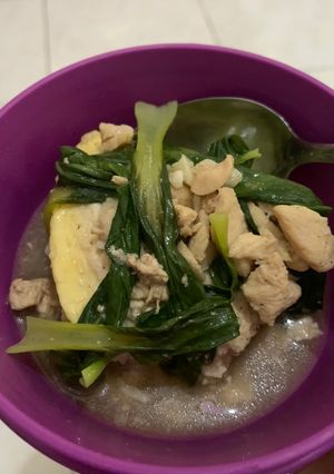 Foto resep 20. Tahu kukus siram tumis pokcoy ayam (diet)
