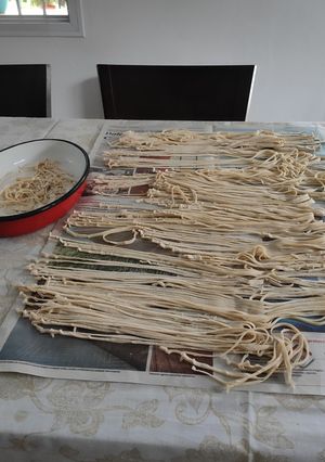 Una foto de Fideos caseros comunes